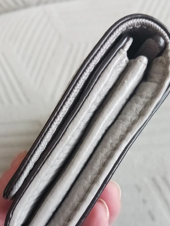 Michael Kors Light Gray Pebbled Leather Continental Wallet with MK Emblem - Picture 7 of 7